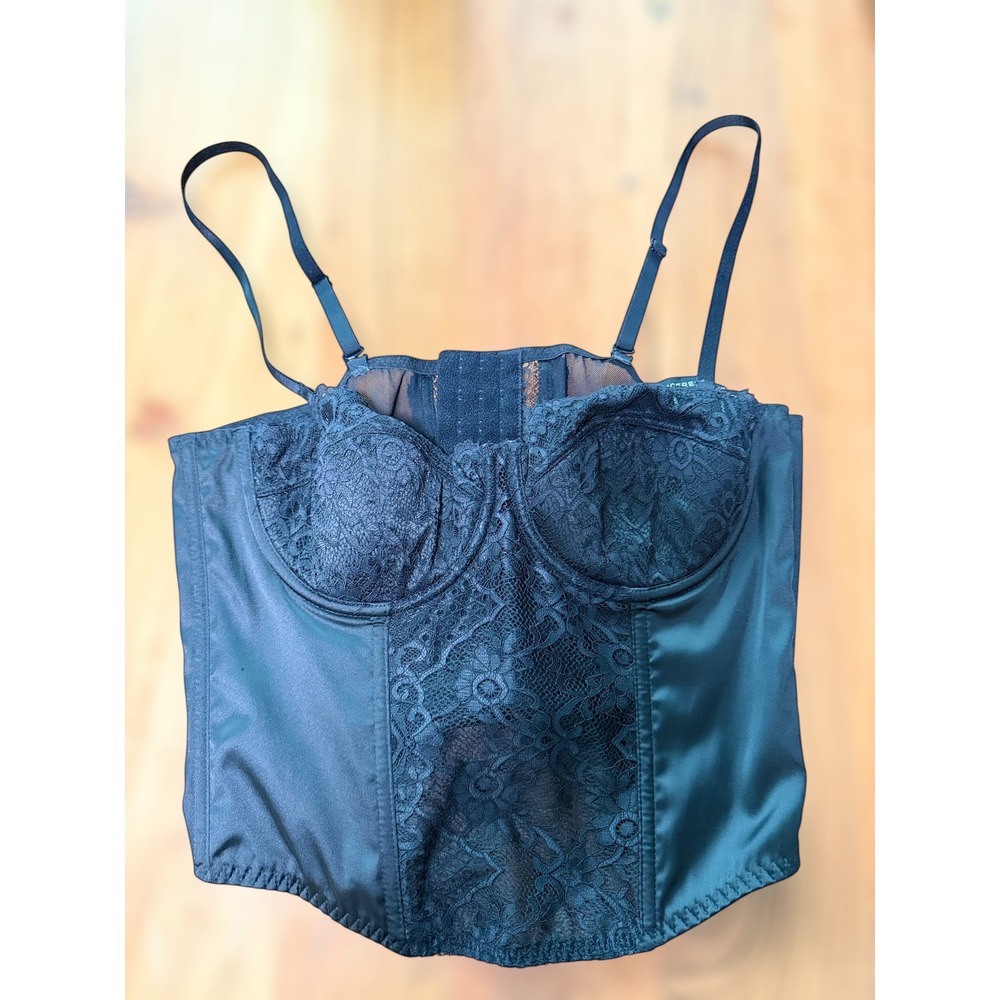 Sincerely Jules Black Lace Corset Bustier Top‎ Underwire Hook Eye Size Large